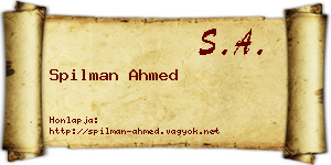 Spilman Ahmed névjegykártya